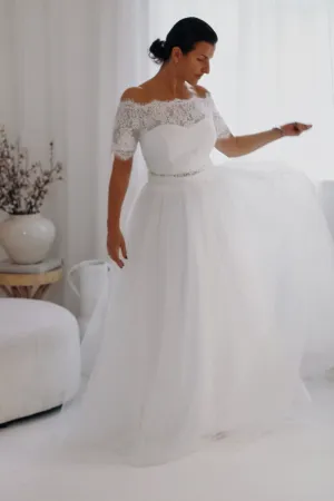 Chantilly Lace Two Piece Wedding Dress