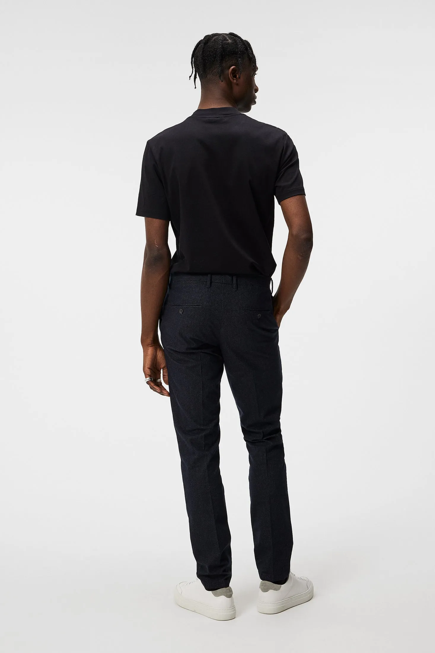Chaze Herringbone Flex Pants / JL Navy