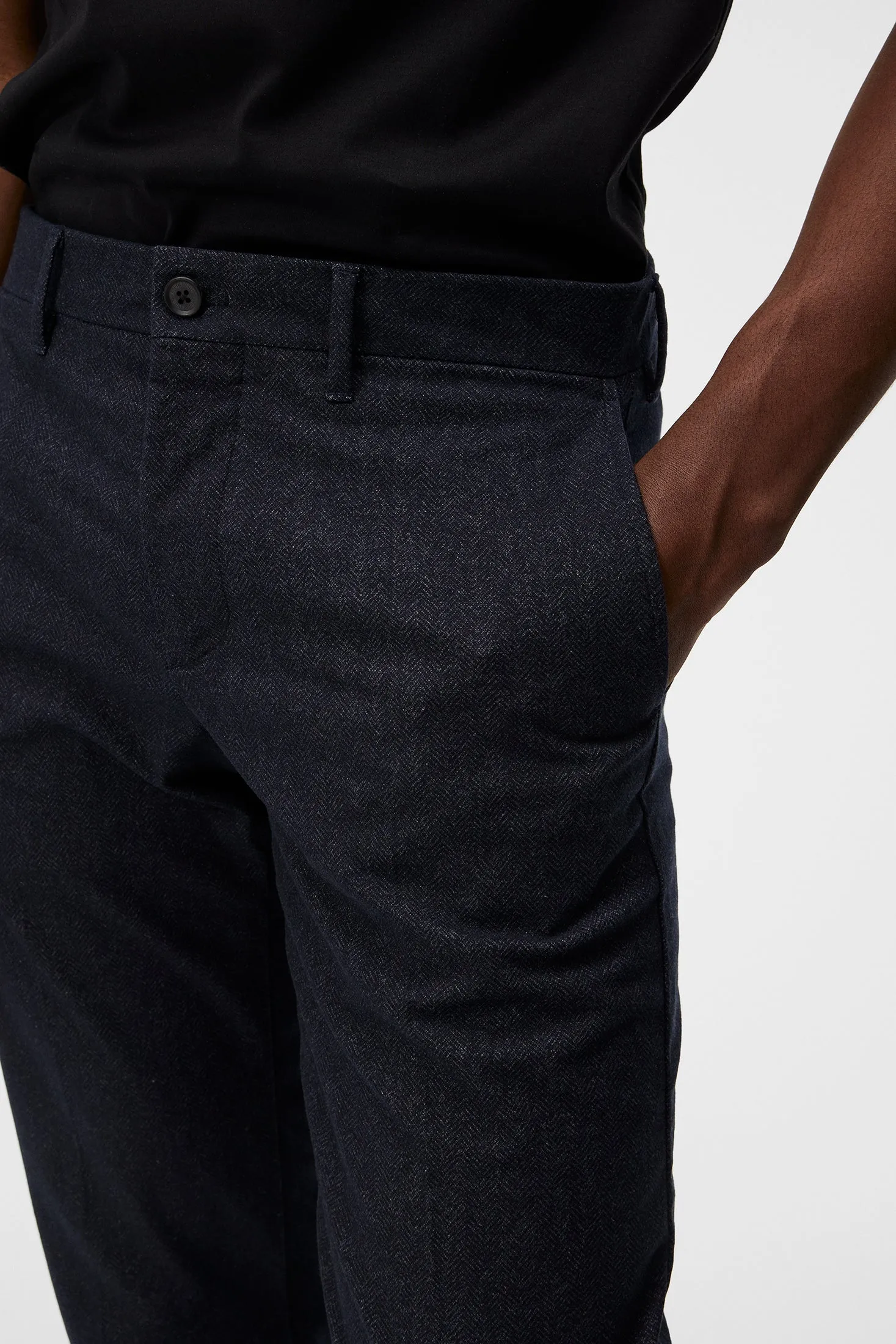 Chaze Herringbone Flex Pants / JL Navy