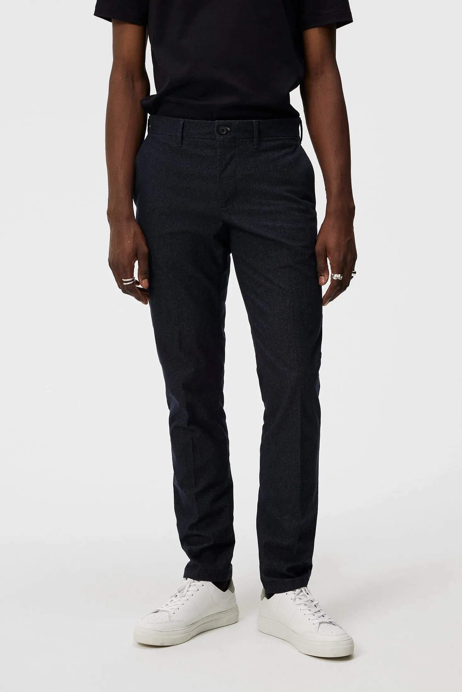 Chaze Herringbone Flex Pants / JL Navy