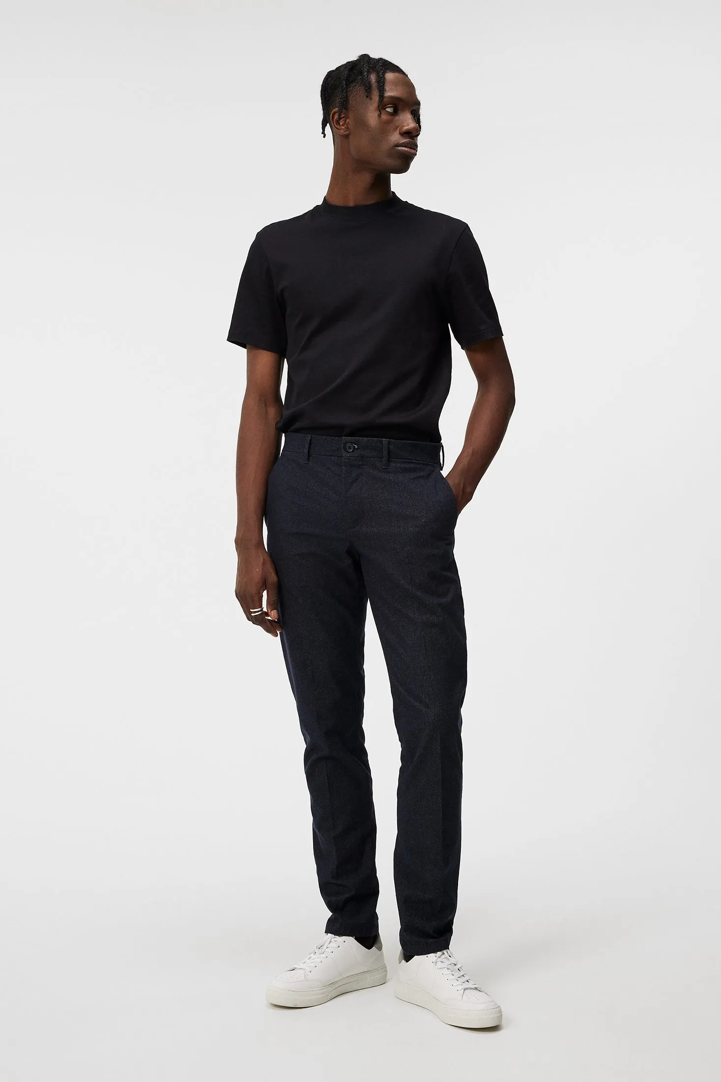 Chaze Herringbone Flex Pants / JL Navy