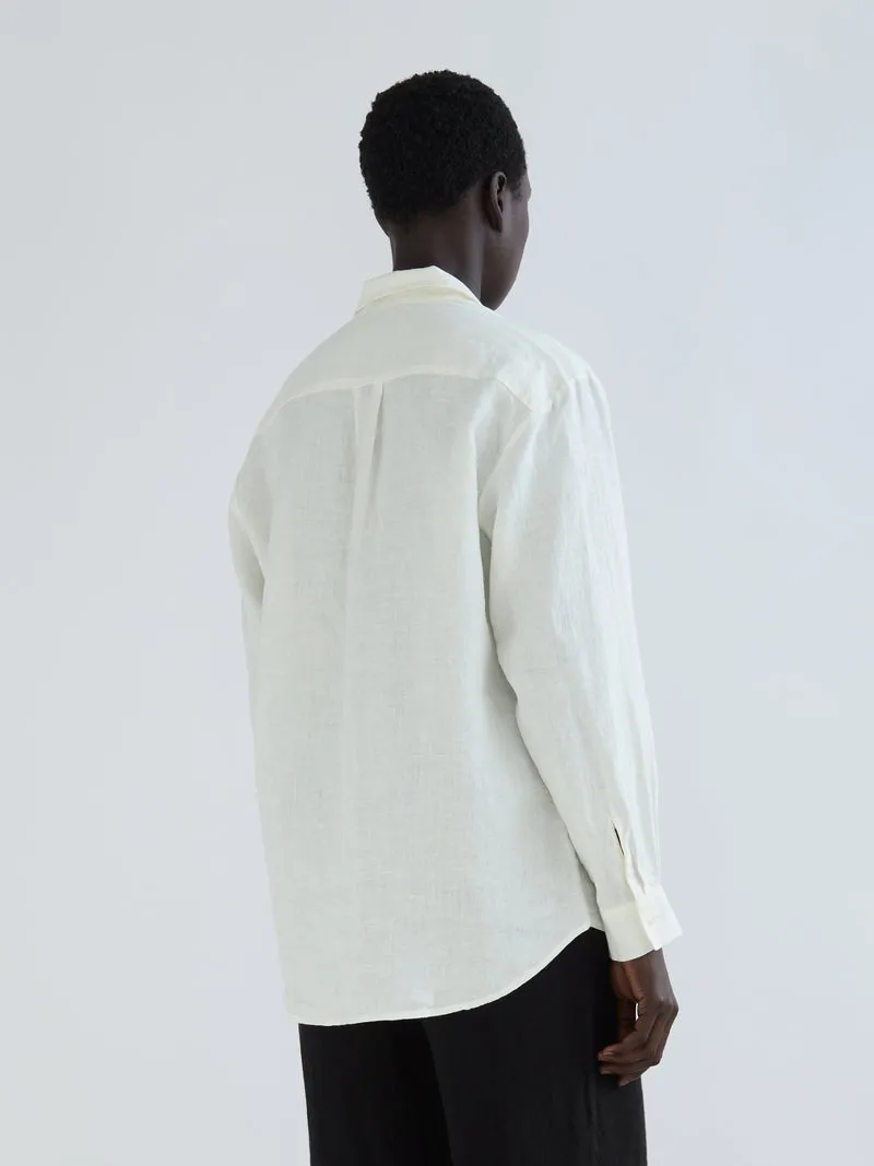 CLASSIC LINEN BUTTON DOWN - SALT