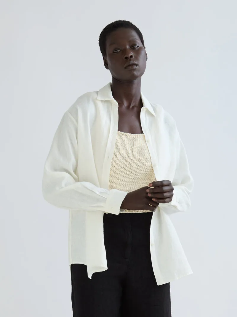 CLASSIC LINEN BUTTON DOWN - SALT