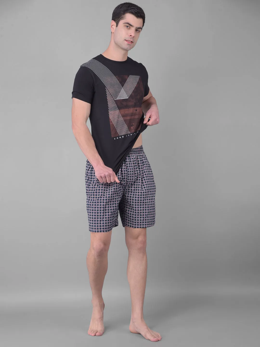 COBB NAVY RED PRINTED SHORTS