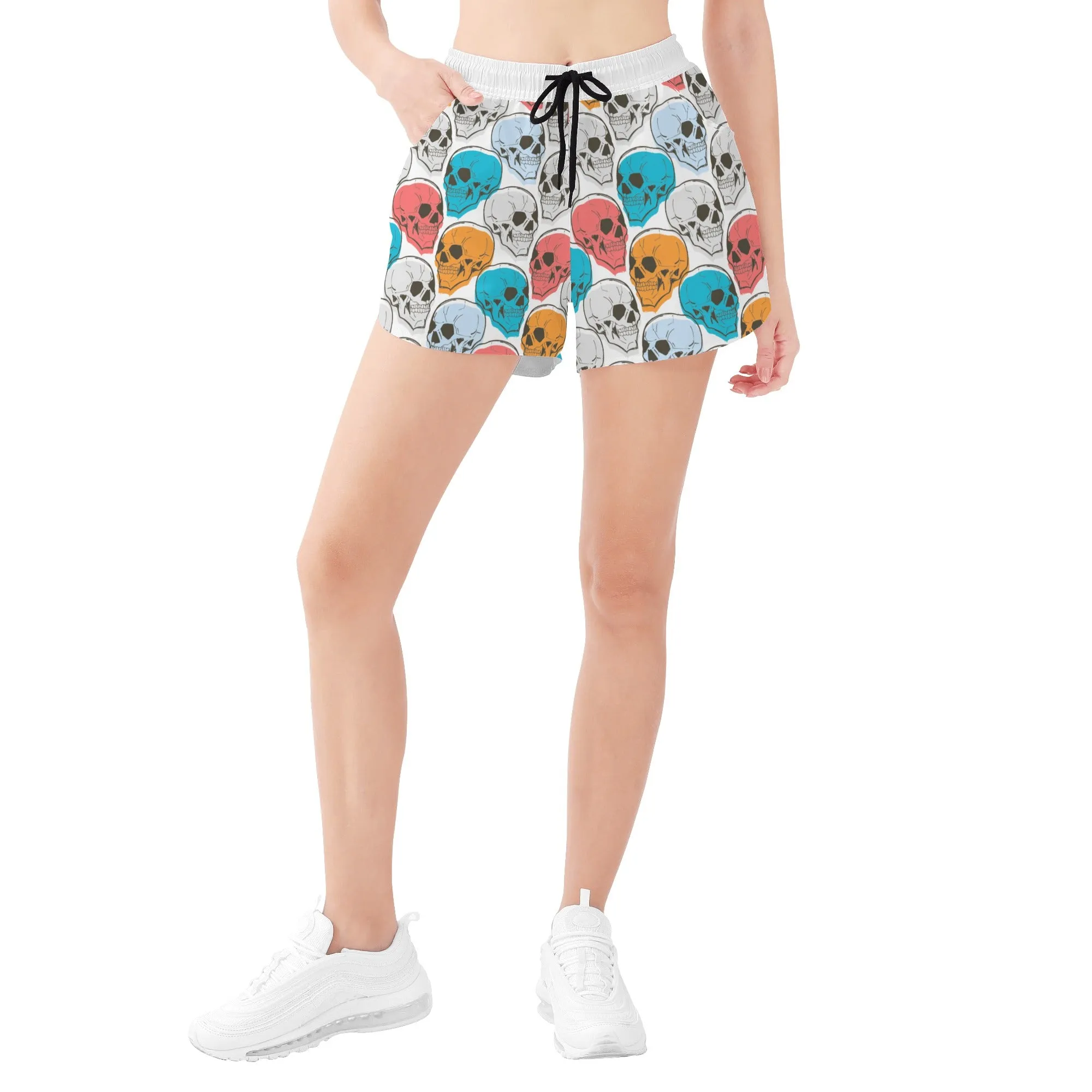 Colorful Skull Heads Casual Shorts