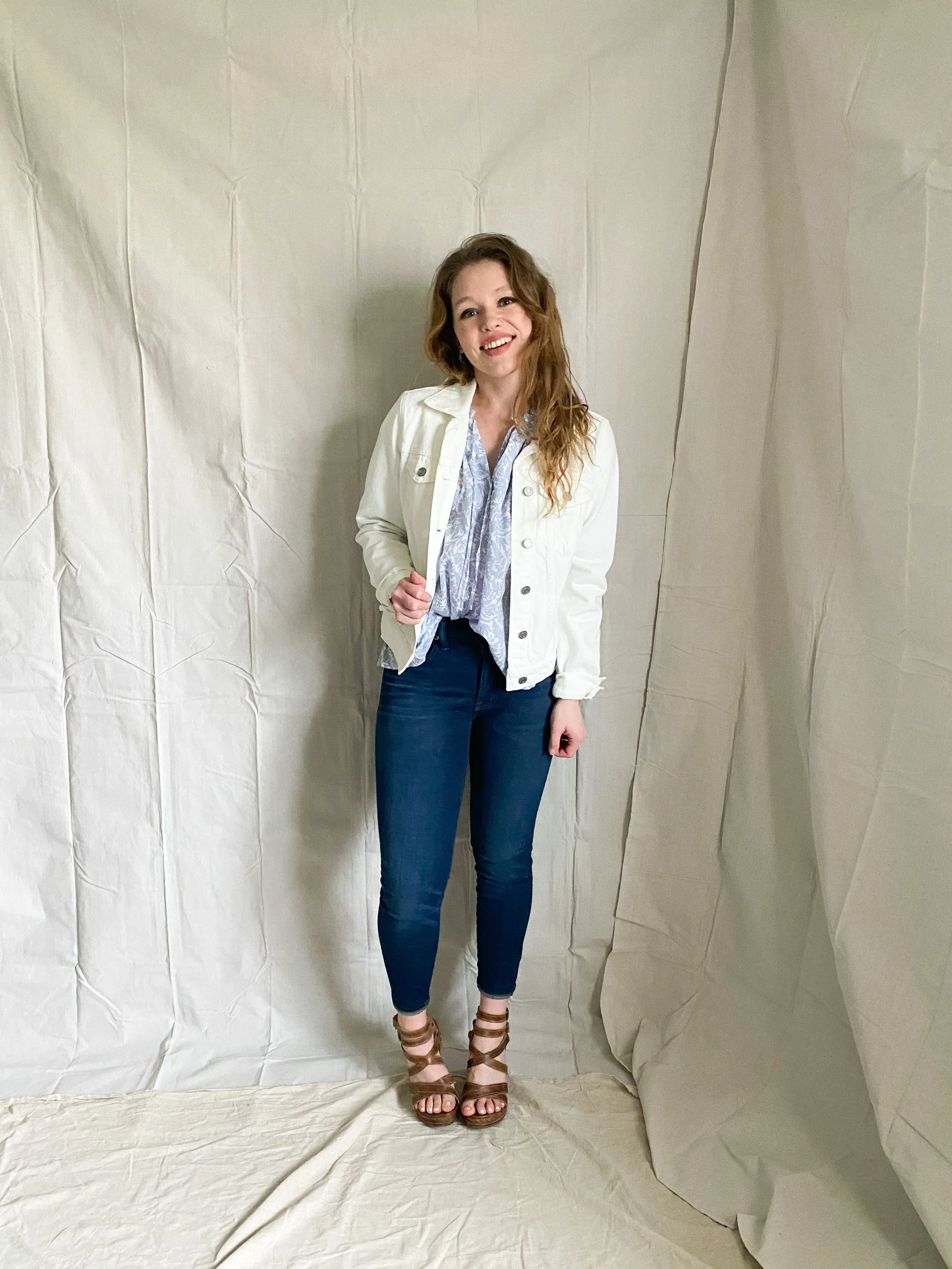 Constance blue floral top
