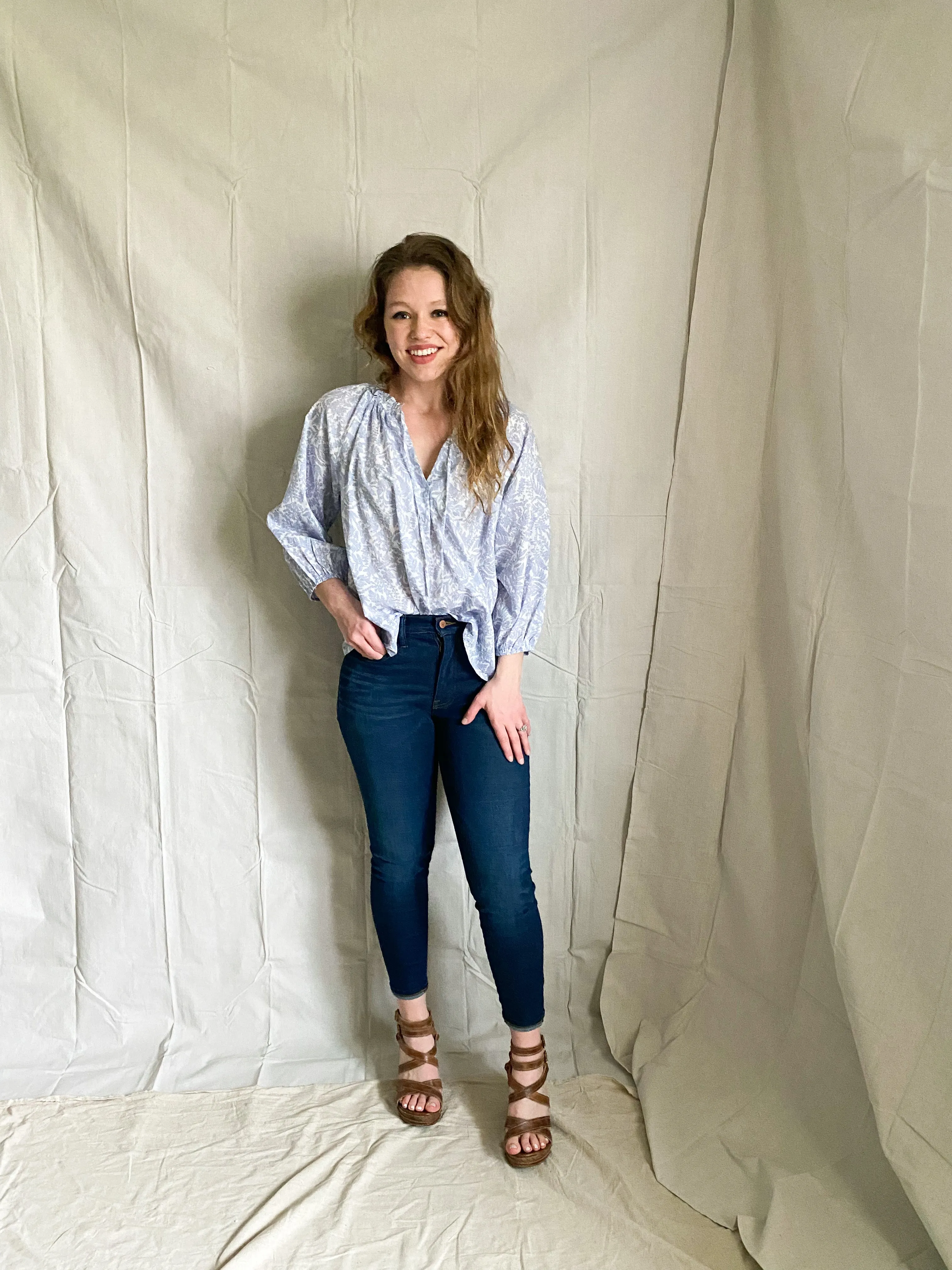 Constance blue floral top