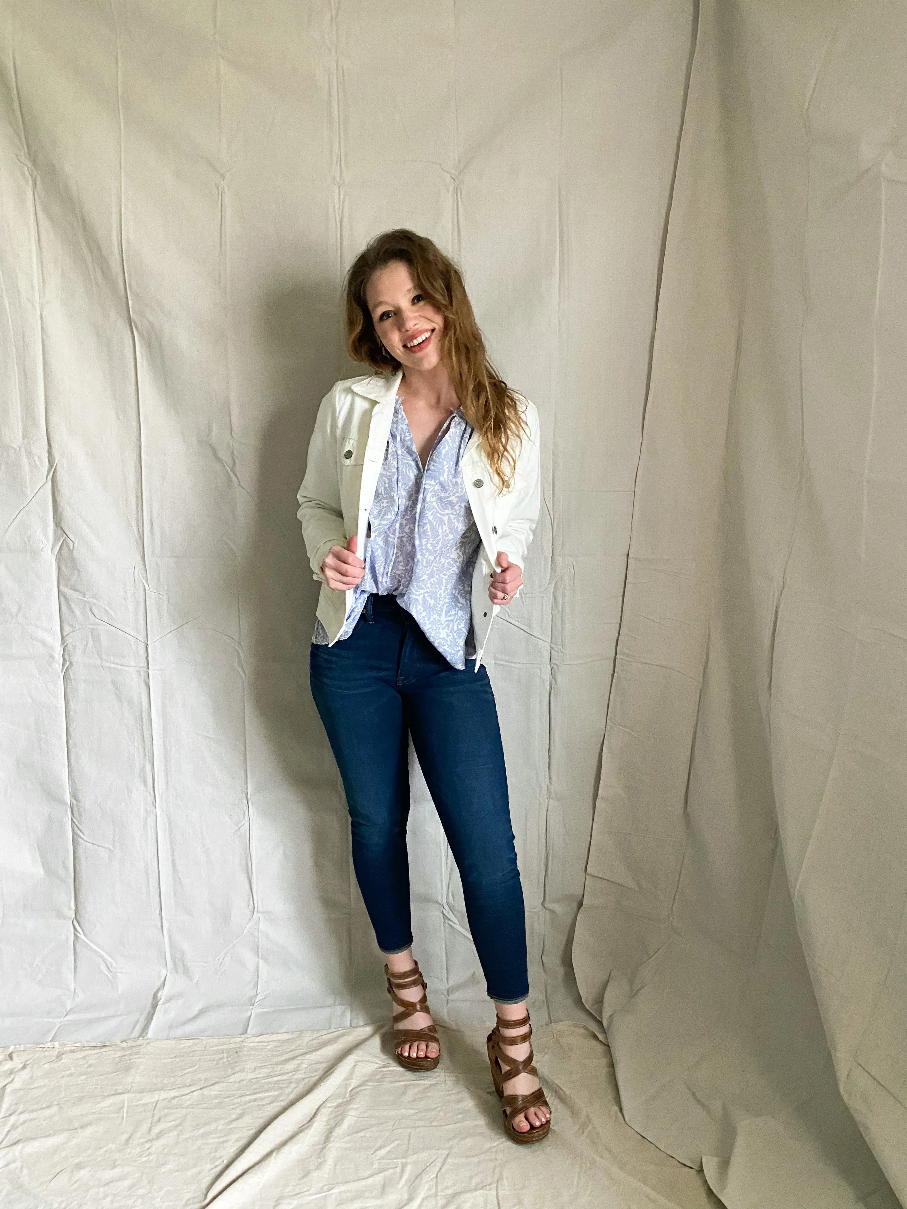 Constance blue floral top