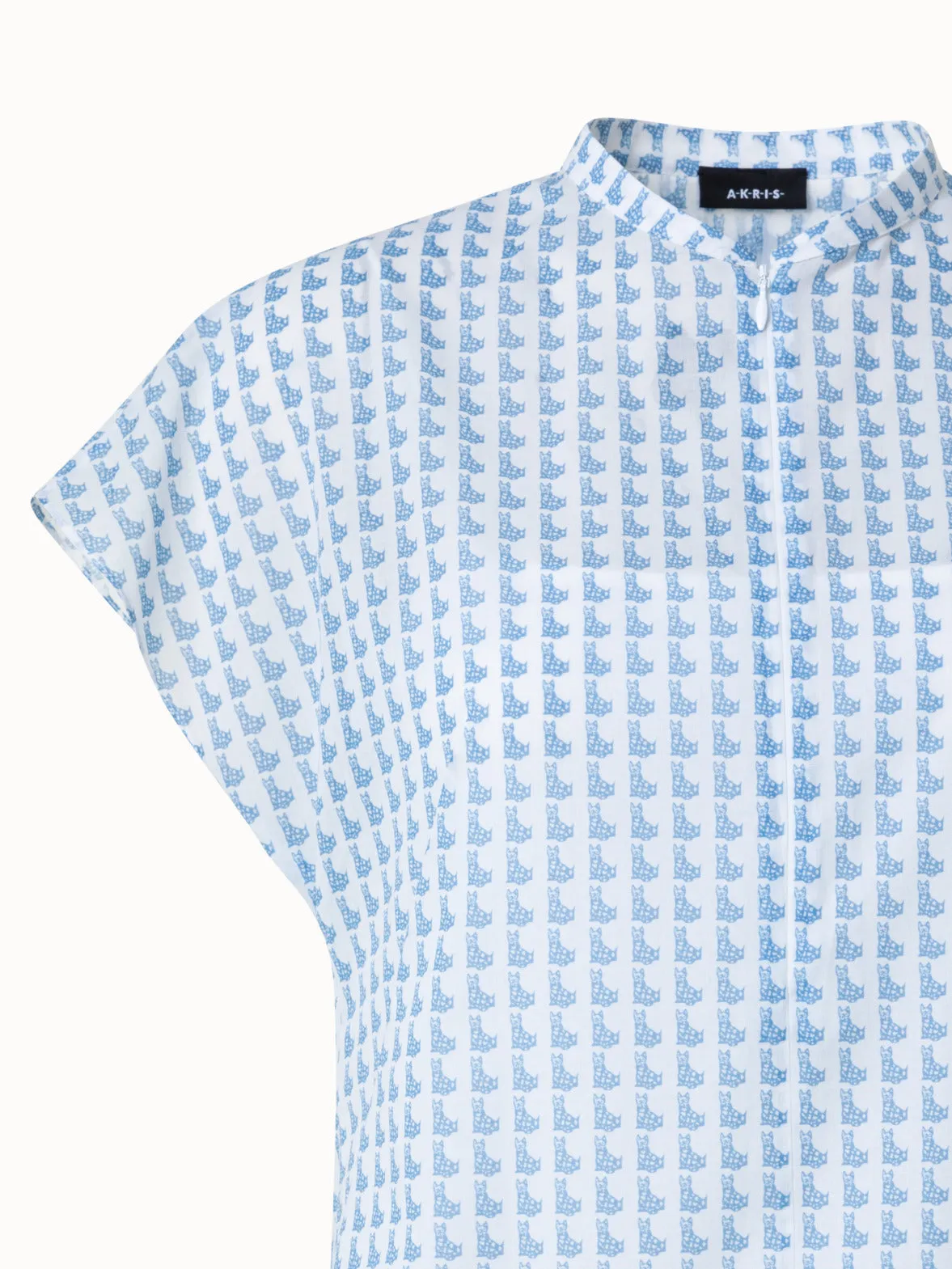 Cotton Voile Tunic Blouse with Emma Print