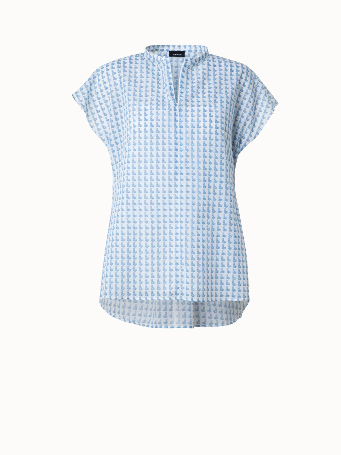 Cotton Voile Tunic Blouse with Emma Print