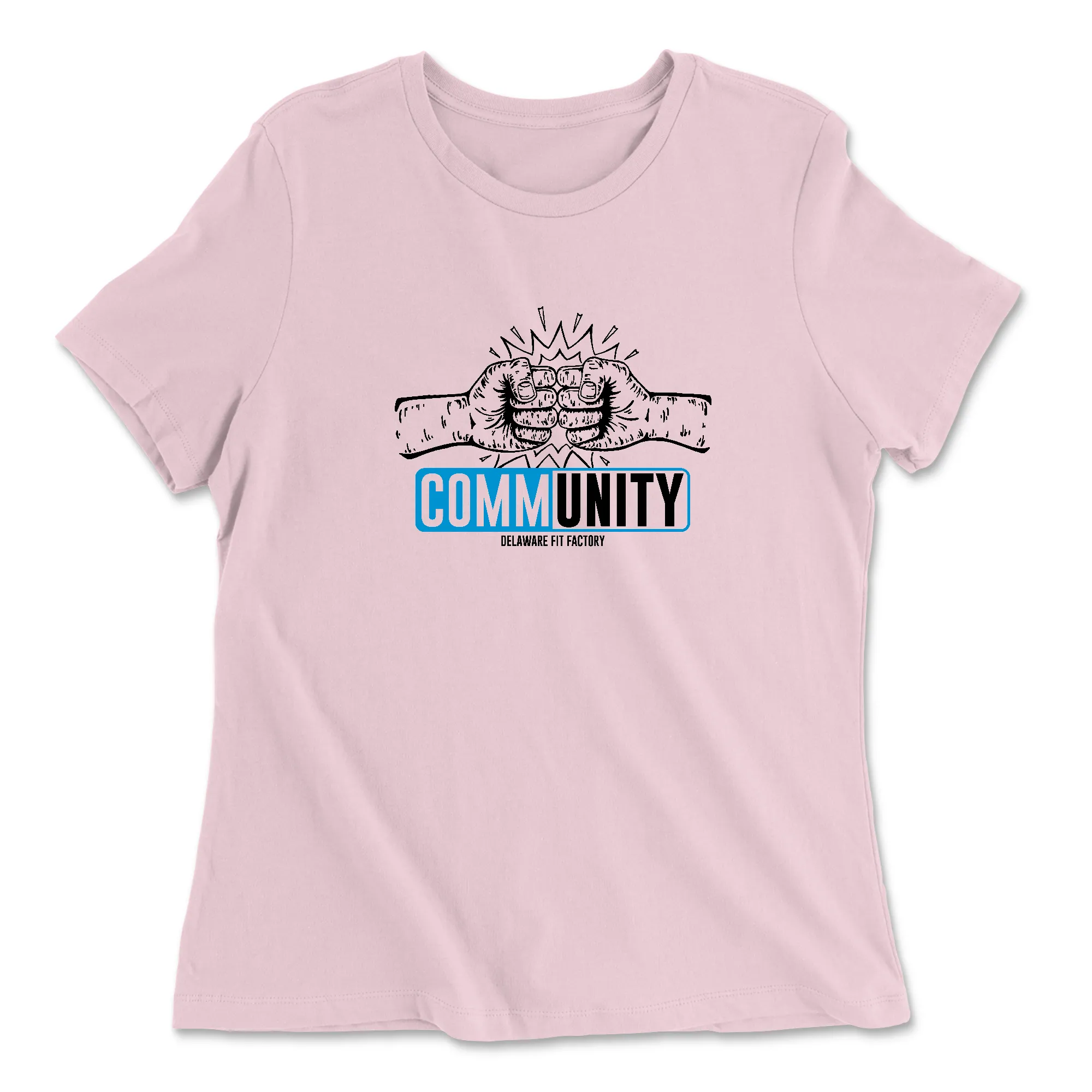 CrossFit Delaware DFF CommUNITY Fistbump Dark Blue Womens - Relaxed Jersey T-Shirt