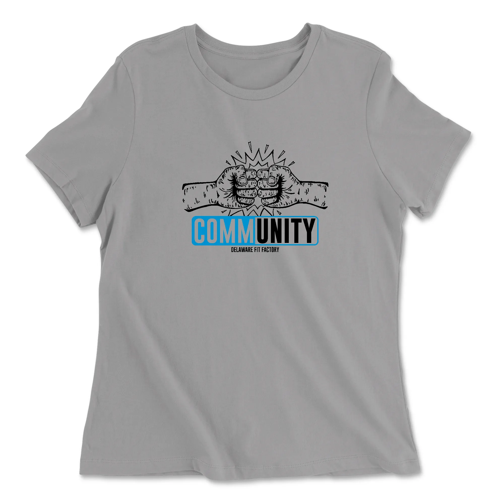 CrossFit Delaware DFF CommUNITY Fistbump Dark Blue Womens - Relaxed Jersey T-Shirt
