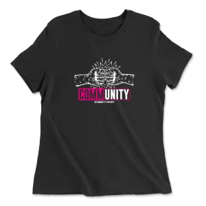 CrossFit Delaware DFF CommUNITY Fistbump Pink Womens - Relaxed Jersey T-Shirt