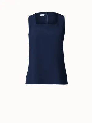 Crpe de Chine Blouse with Square Neck