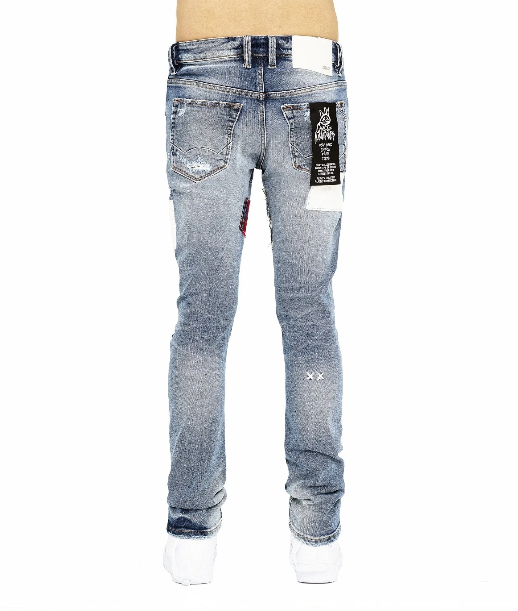 Cult Of Individuality - "Super Skinny 7 Year" (Sand) - Cotton Low Rise Spandex