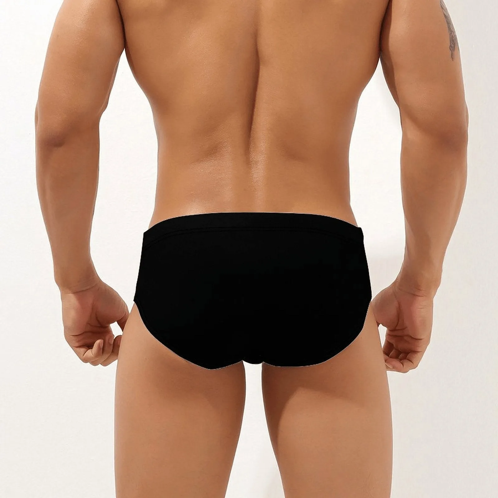 Custom Face Funny Villain Men's Swim Shorts Personalized Triangle Swim Briefs for Swimming Water Sports