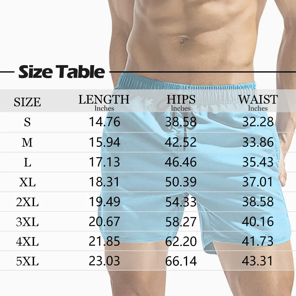 Custom Made Swim Trunks with Face Print USA Eagle Flag Men's Quick Dry Swim Shorts for Independence Day