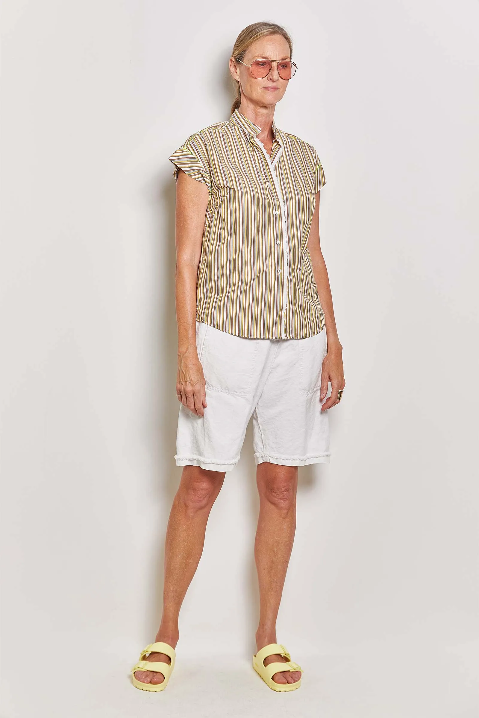 darlink neutral stripe cotton shirt