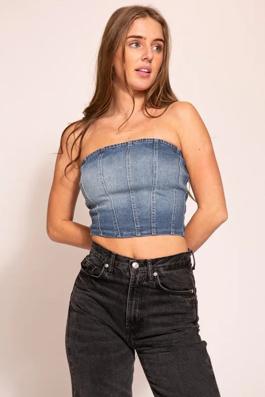 Denim Corset Top
