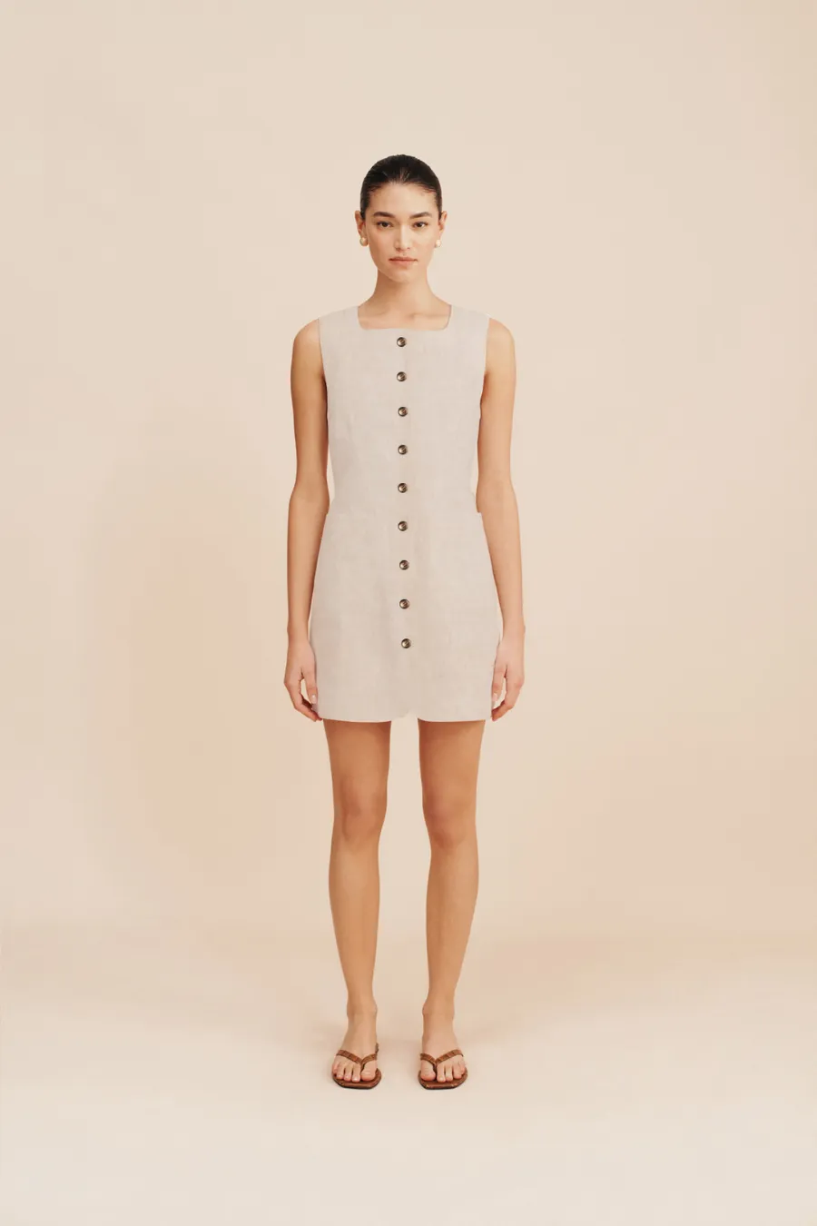 Emma Button Down Dress Natural