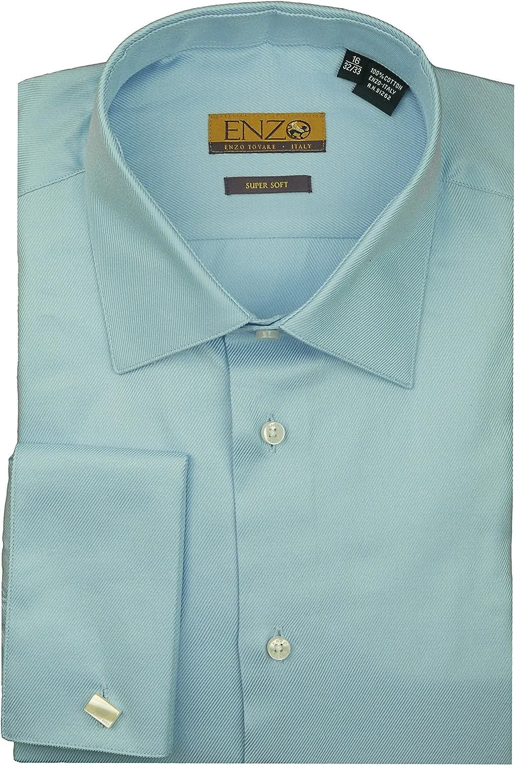 Enzo Mens Modern Fit French Cuff Cotton Dress Shirt - CLEARANCE - FINAL SALE