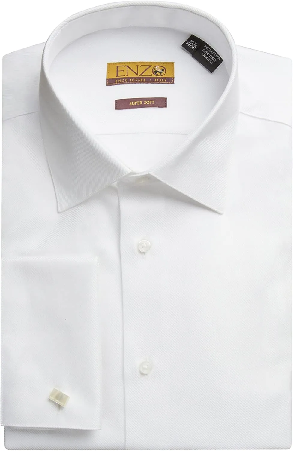 Enzo Mens Modern Fit French Cuff Cotton Dress Shirt - CLEARANCE - FINAL SALE