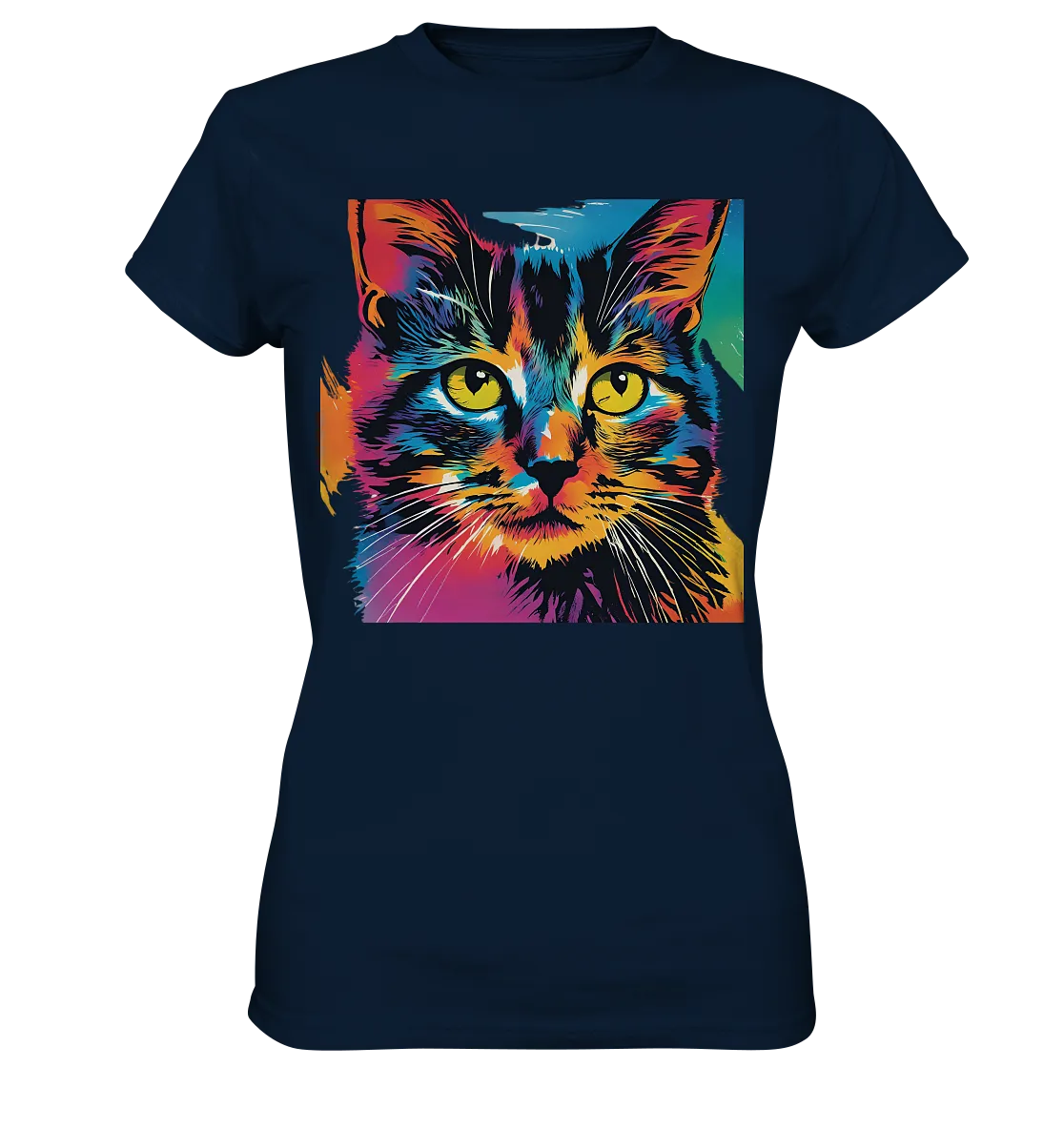 Farbenprächtiger Katzenkopf – Tiger's Blick - Ladies Premium Shirt