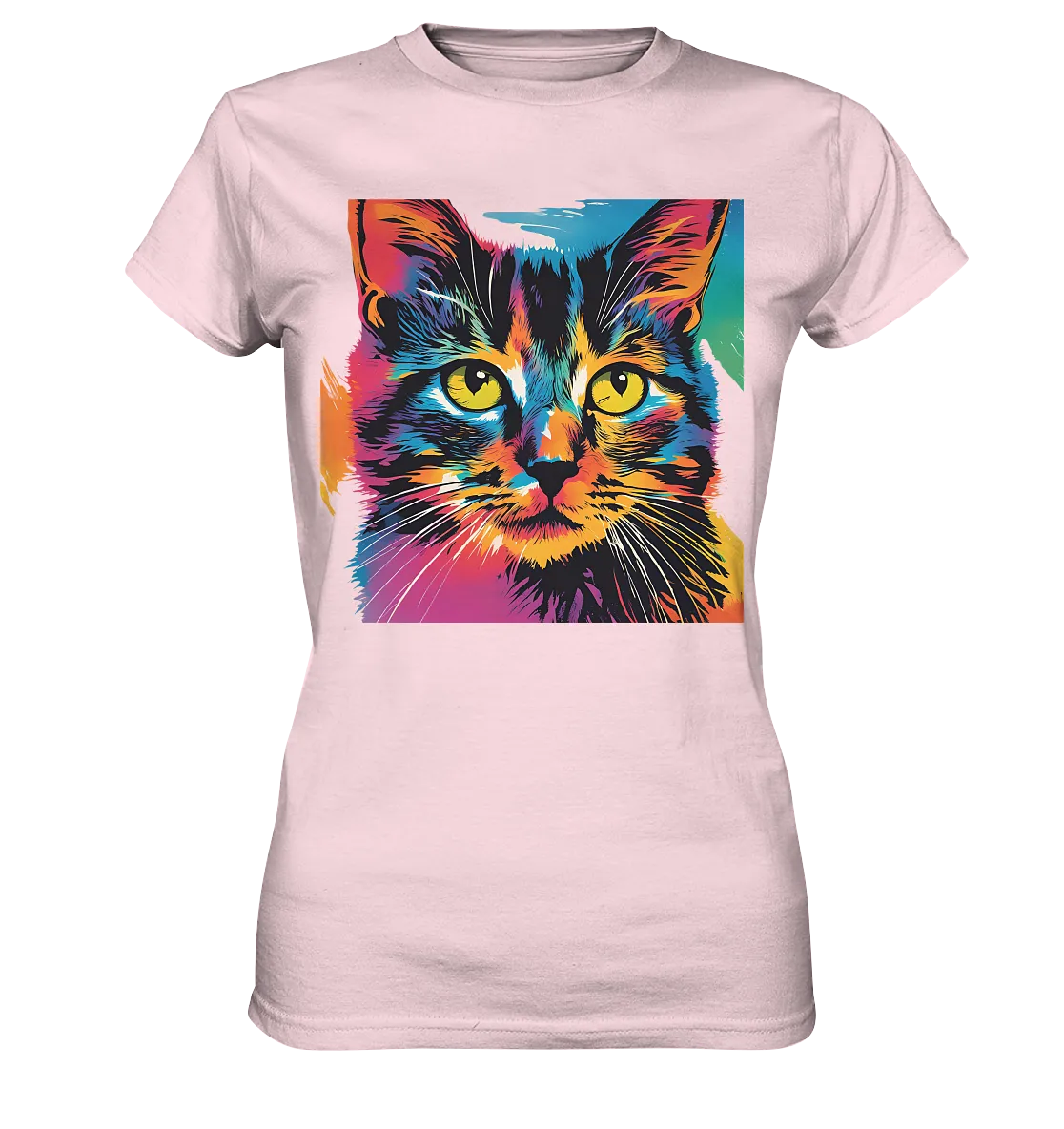 Farbenprächtiger Katzenkopf – Tiger's Blick - Ladies Premium Shirt