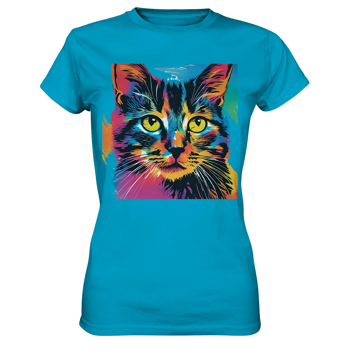 Farbenprächtiger Katzenkopf – Tiger's Blick - Ladies Premium Shirt