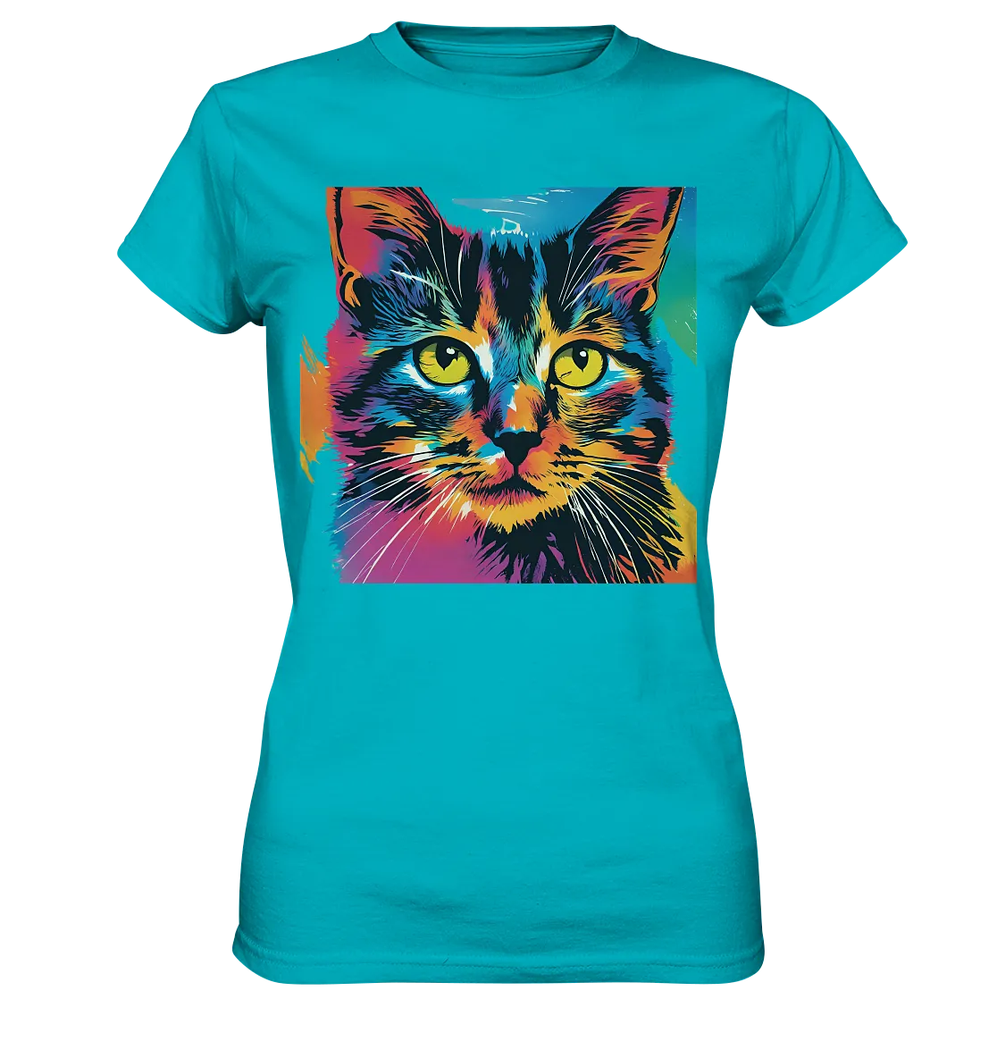 Farbenprächtiger Katzenkopf – Tiger's Blick - Ladies Premium Shirt
