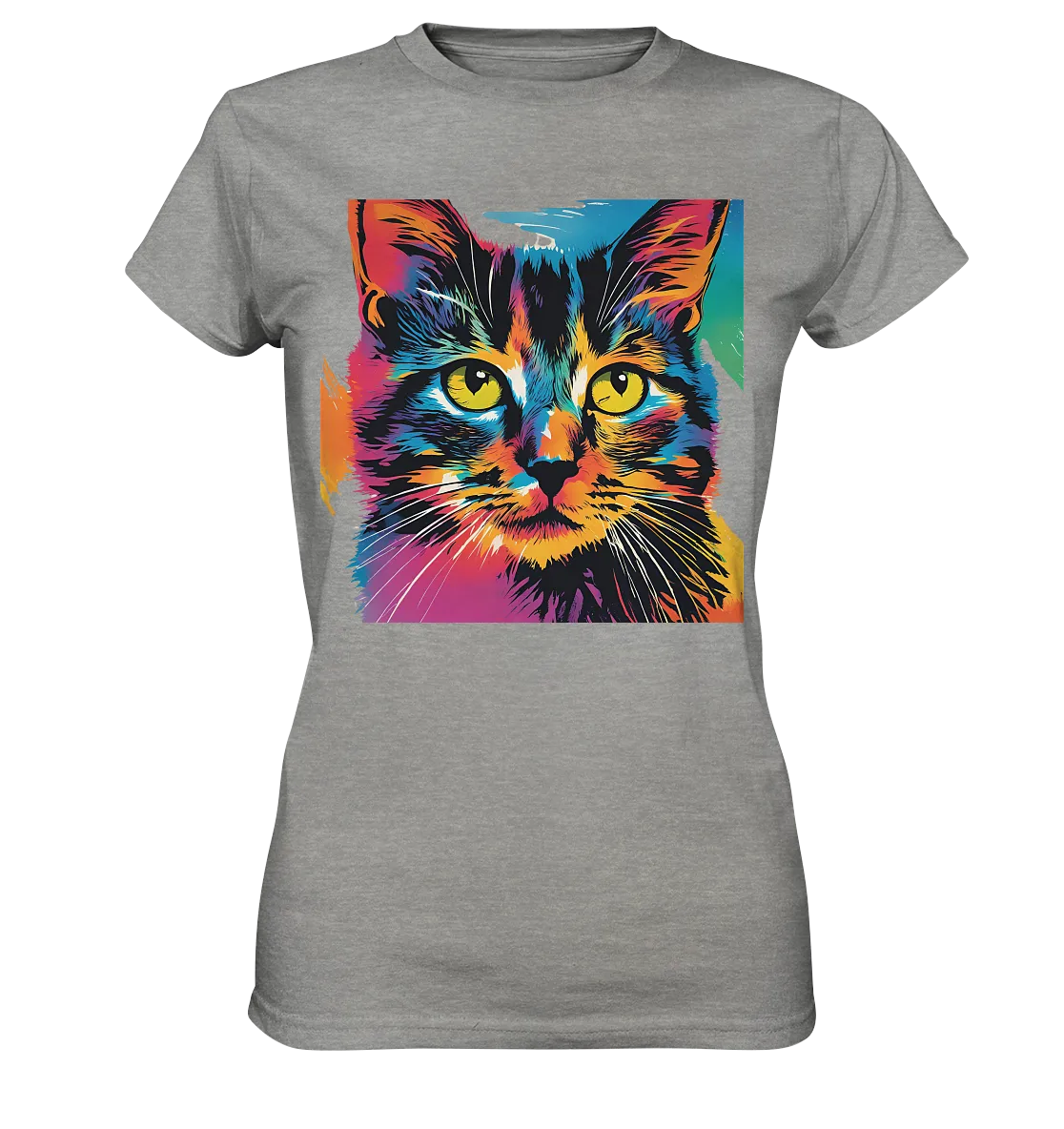 Farbenprächtiger Katzenkopf – Tiger's Blick - Ladies Premium Shirt