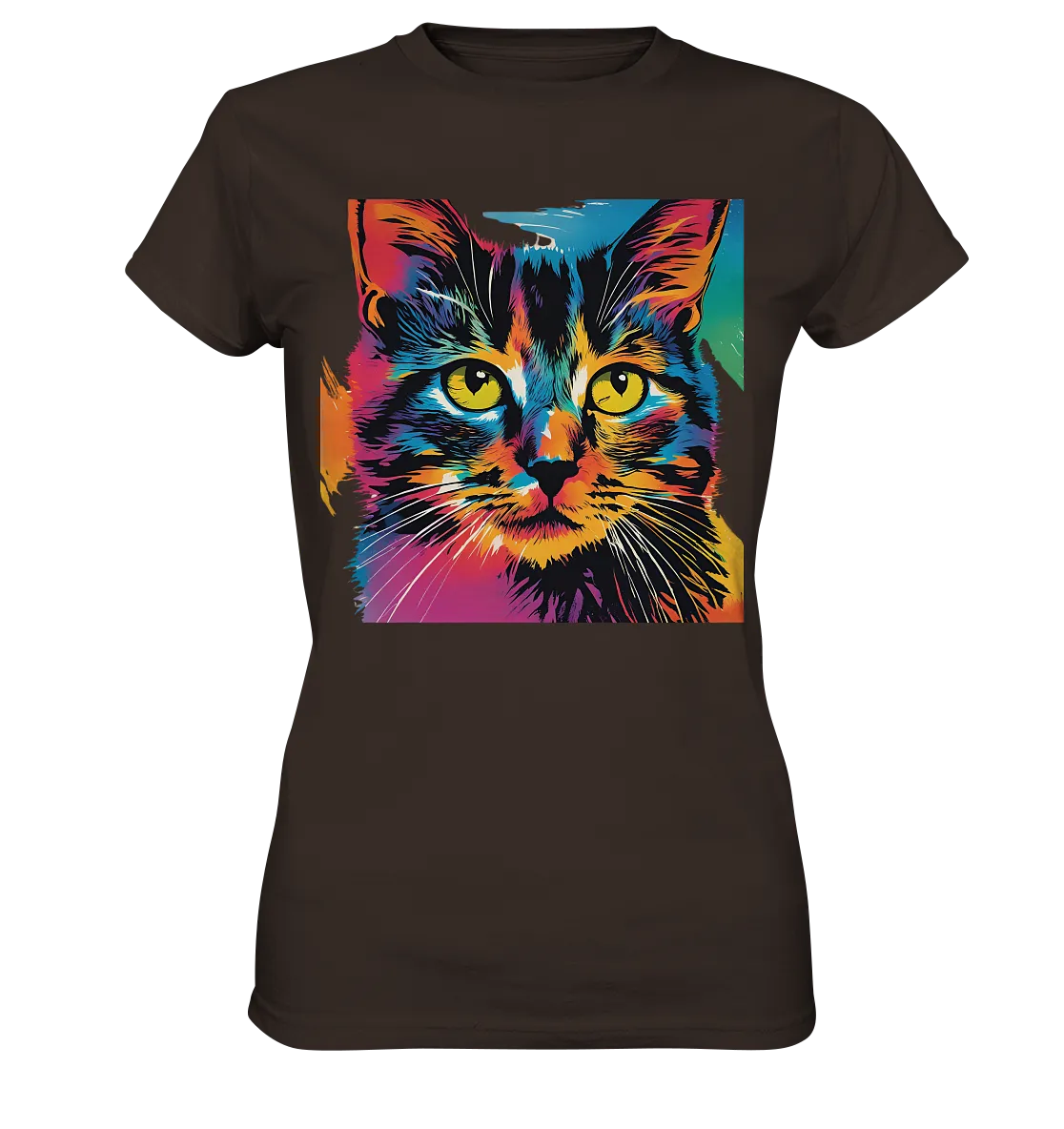 Farbenprächtiger Katzenkopf – Tiger's Blick - Ladies Premium Shirt