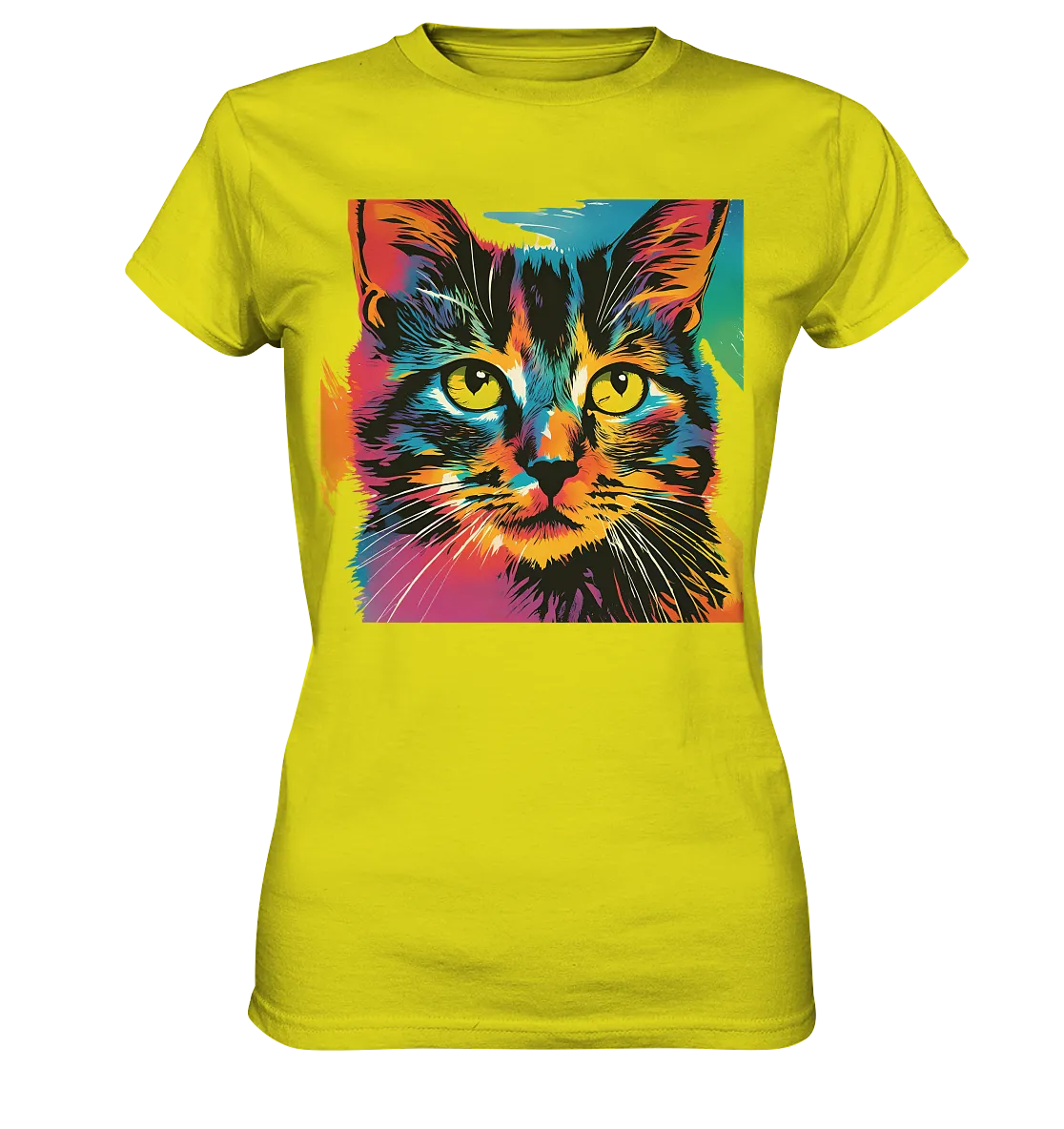 Farbenprächtiger Katzenkopf – Tiger's Blick - Ladies Premium Shirt