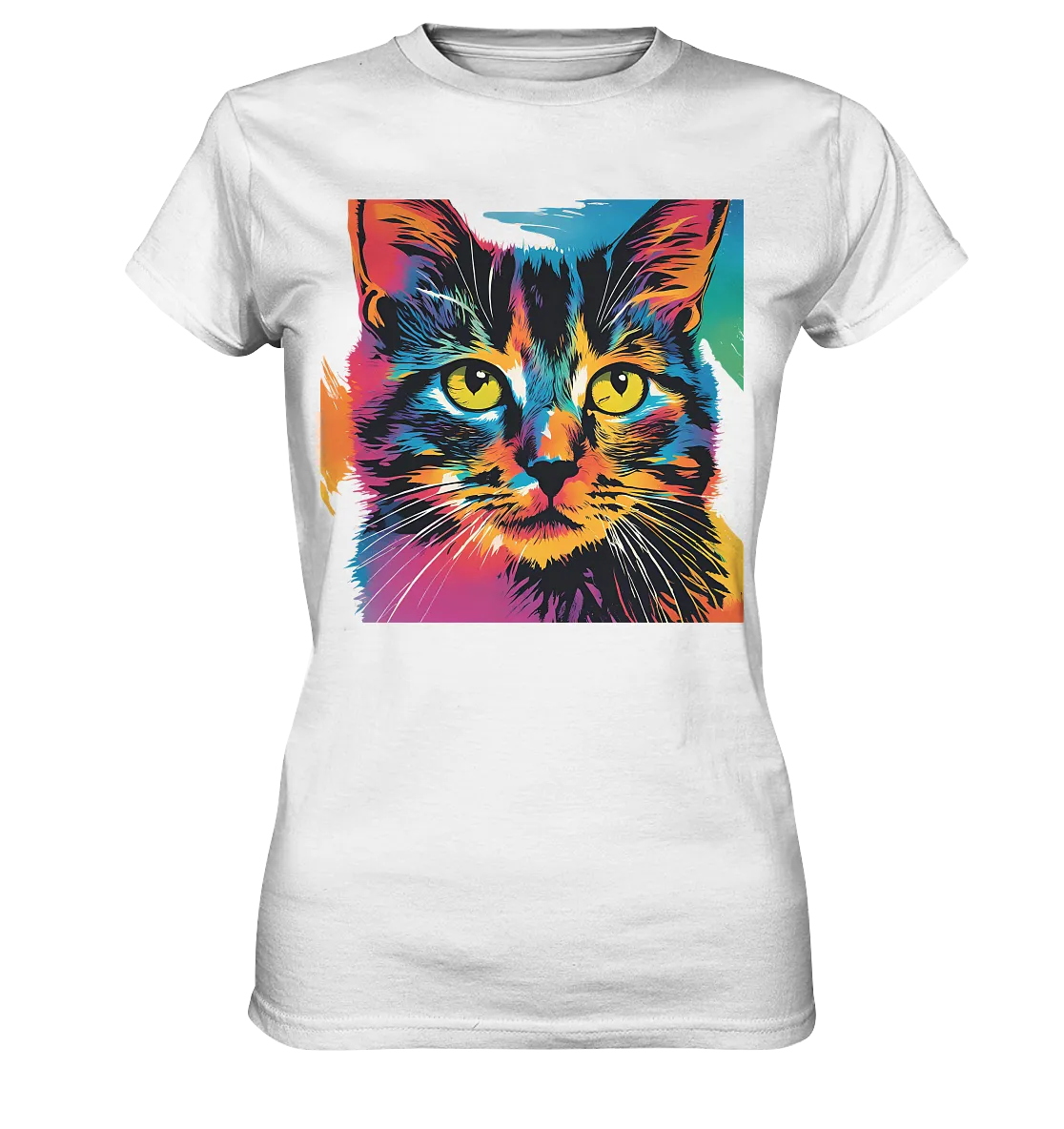 Farbenprächtiger Katzenkopf – Tiger's Blick - Ladies Premium Shirt