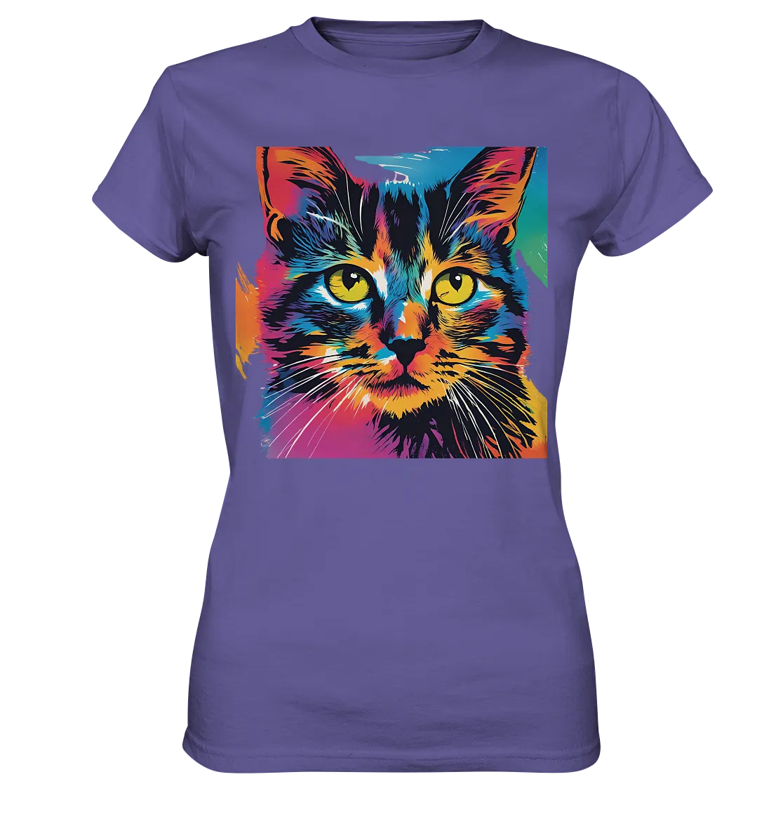 Farbenprächtiger Katzenkopf – Tiger's Blick - Ladies Premium Shirt