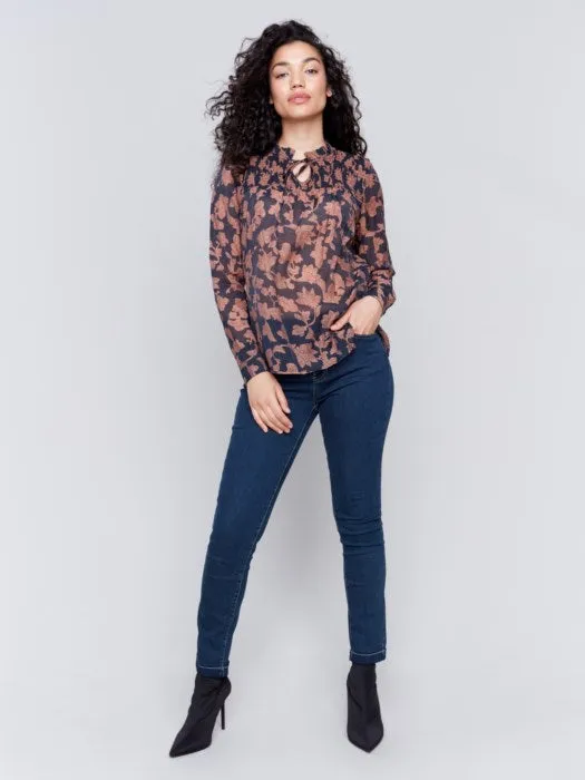 FINAL SALE Charlie B C4548P Long Sleeve Blouse with Frills