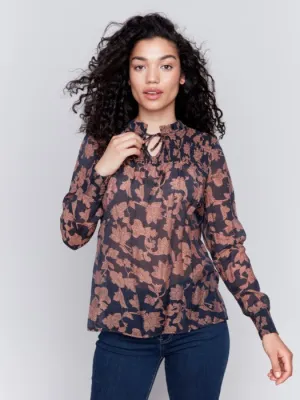 FINAL SALE Charlie B C4548P Long Sleeve Blouse with Frills