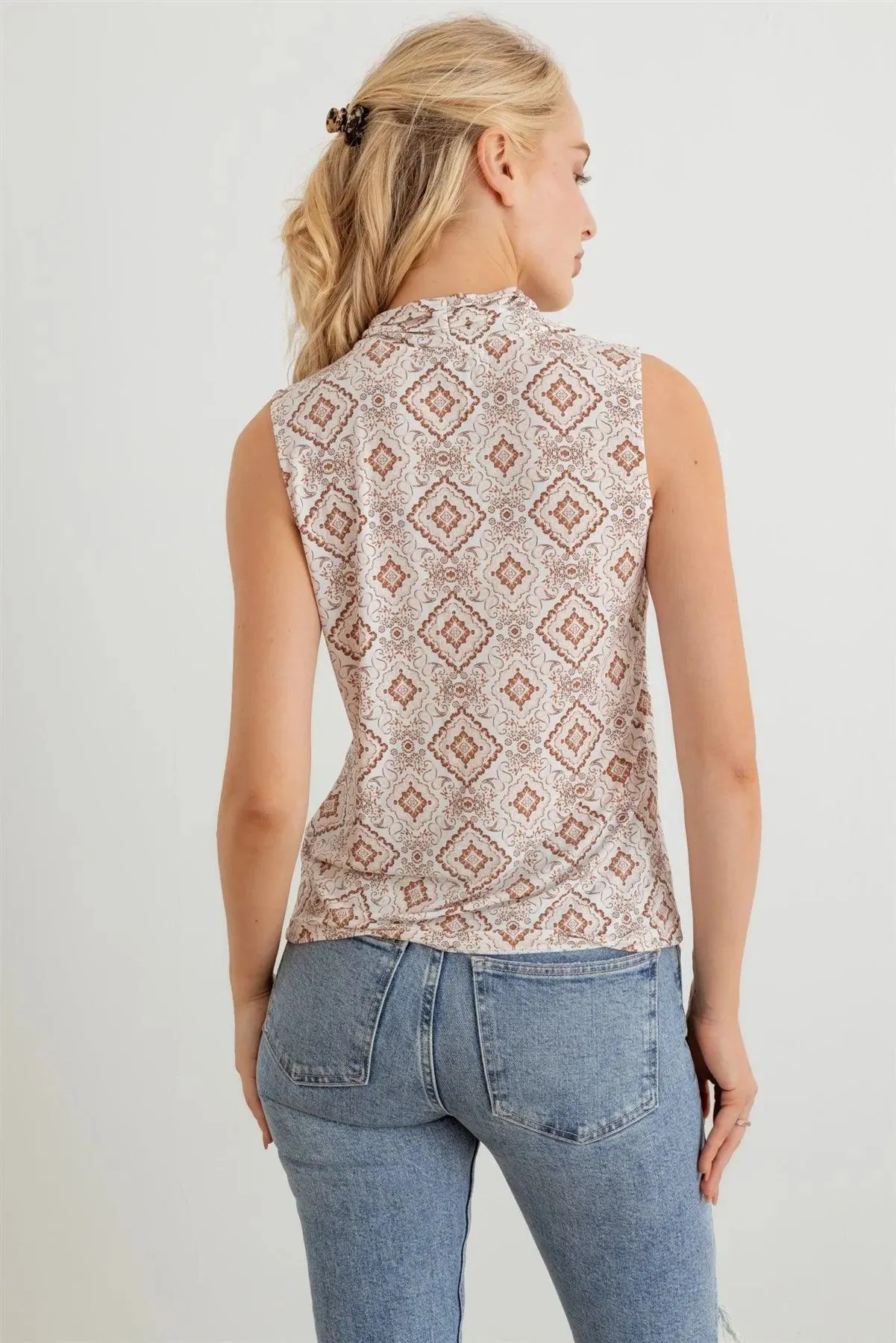 Floral & Paisley V-Neck Sleeveless Tank Top