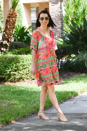 Floral Loose Waist Dress