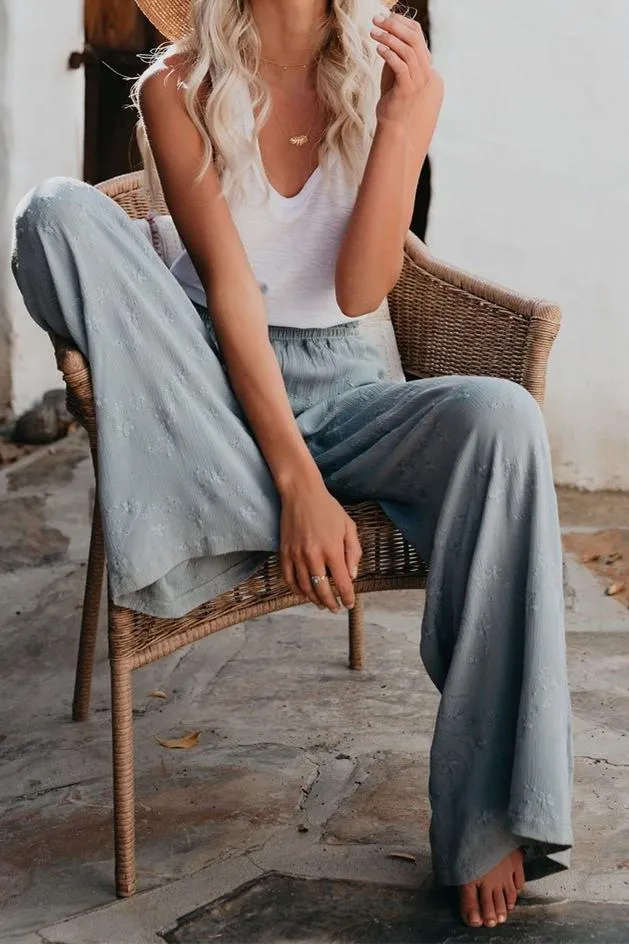 Fresh Air Smocked Embroidered Pants