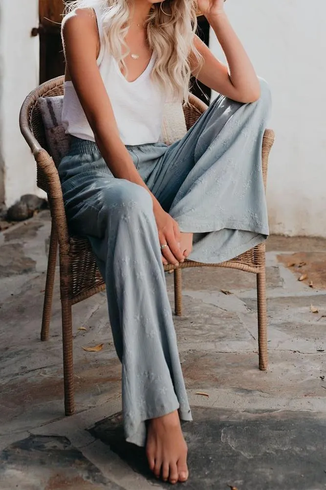 Fresh Air Smocked Embroidered Pants