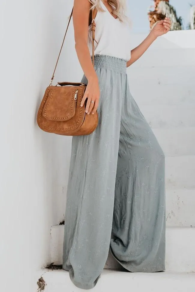 Fresh Air Smocked Embroidered Pants
