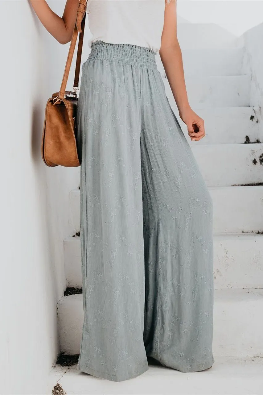 Fresh Air Smocked Embroidered Pants