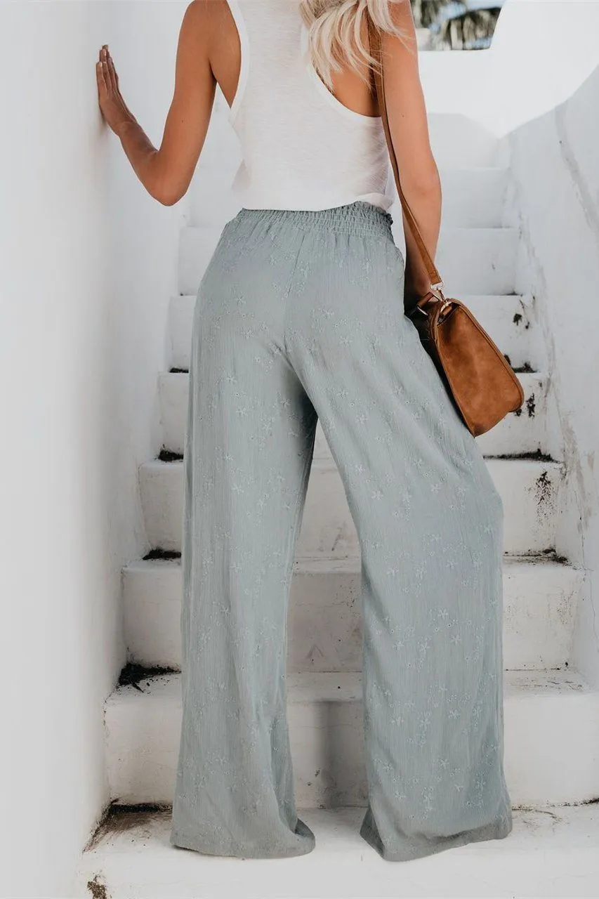 Fresh Air Smocked Embroidered Pants