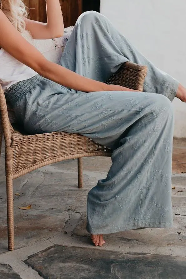 Fresh Air Smocked Embroidered Pants