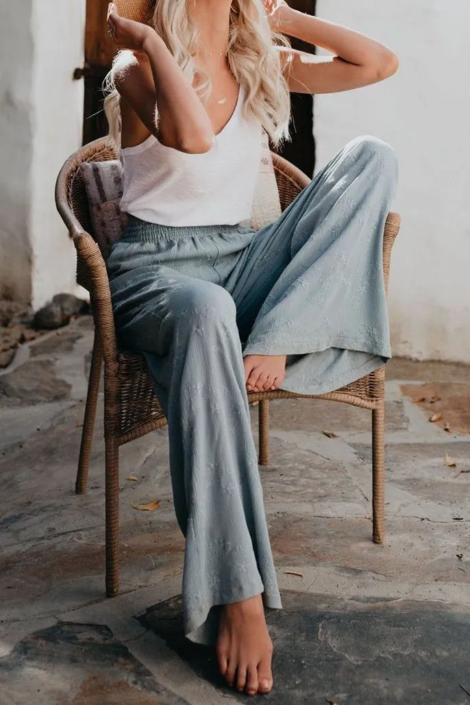 Fresh Air Smocked Embroidered Pants