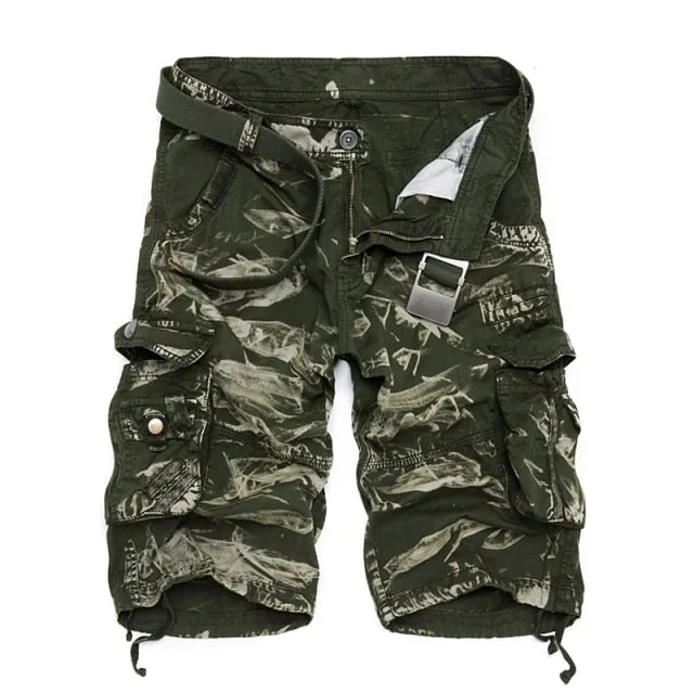 GbolsosSummer Men Shorts Fashion Plaid Beach Shorts Mens Casual Camouflage Shorts Military Short Pants Male Bermuda Cargo Overalls