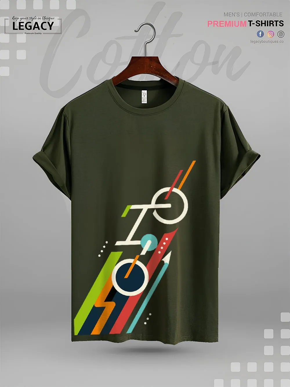 Geometric Art Printed Men's High Quality T-Shirt In Lowest Price