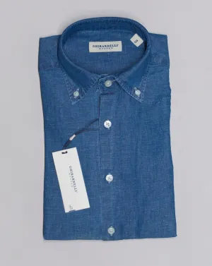 Ghirardelli Washed Button-Down Chambray Shirt / Mid Blue