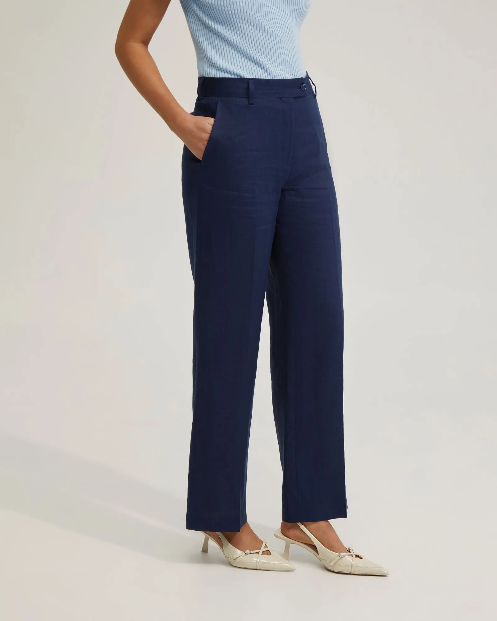 Gigi Ajustable Waist Linen Pants